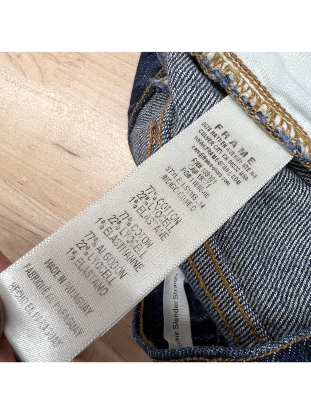 Frame Le Sylvie Slender Straight Jeans Two-Tone Denim Cropped Size 29 - Picture 10 of 12